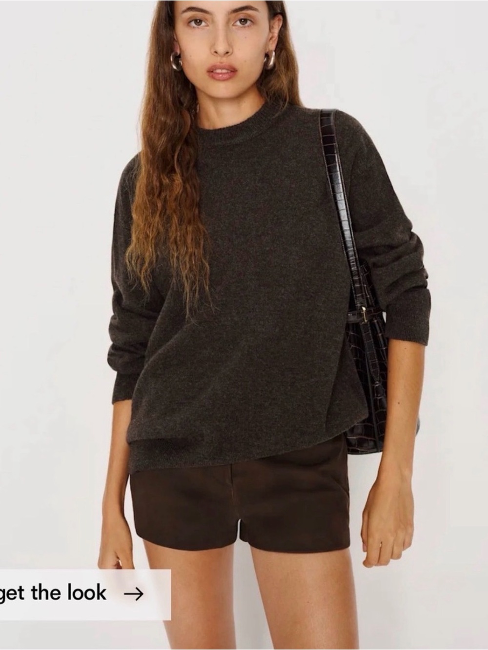 Reformation - Fabian Crew Neck Sweater in Espresso